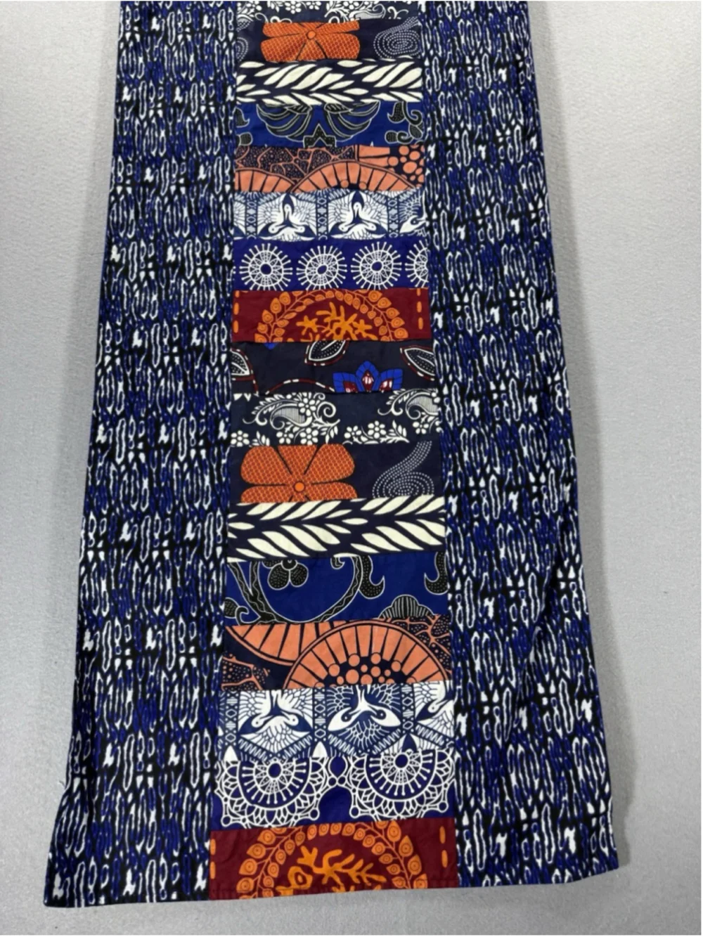 Ladella Patchwork Table Runner Boho Tribal Boho Decor 86x18 Blue Orange